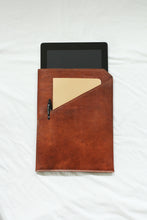 Load image into Gallery viewer, Leather Tablet Sleeve with Folder