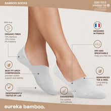 Load image into Gallery viewer, Premium Organic Bamboo No-show Socks - White (Pack of 6)
