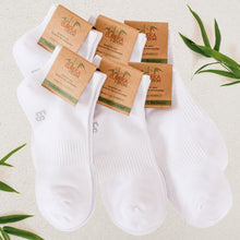 Load image into Gallery viewer, Premium Organic Bamboo School Socks_White (Pack of 6)
